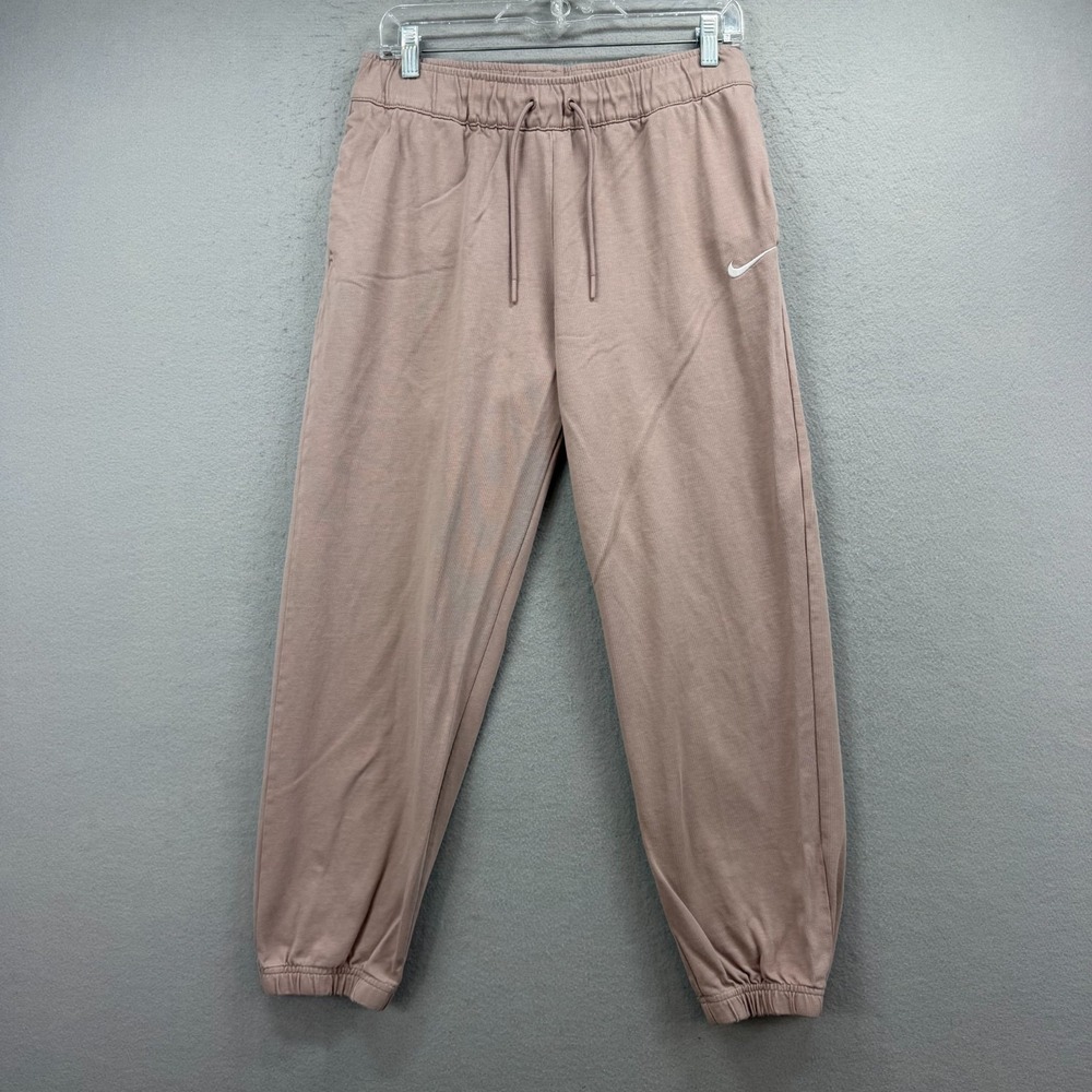 Nike Jogger Sweatpants Women Medium Pink Athleisure Lounge Cotton Swoosh Sweats‎